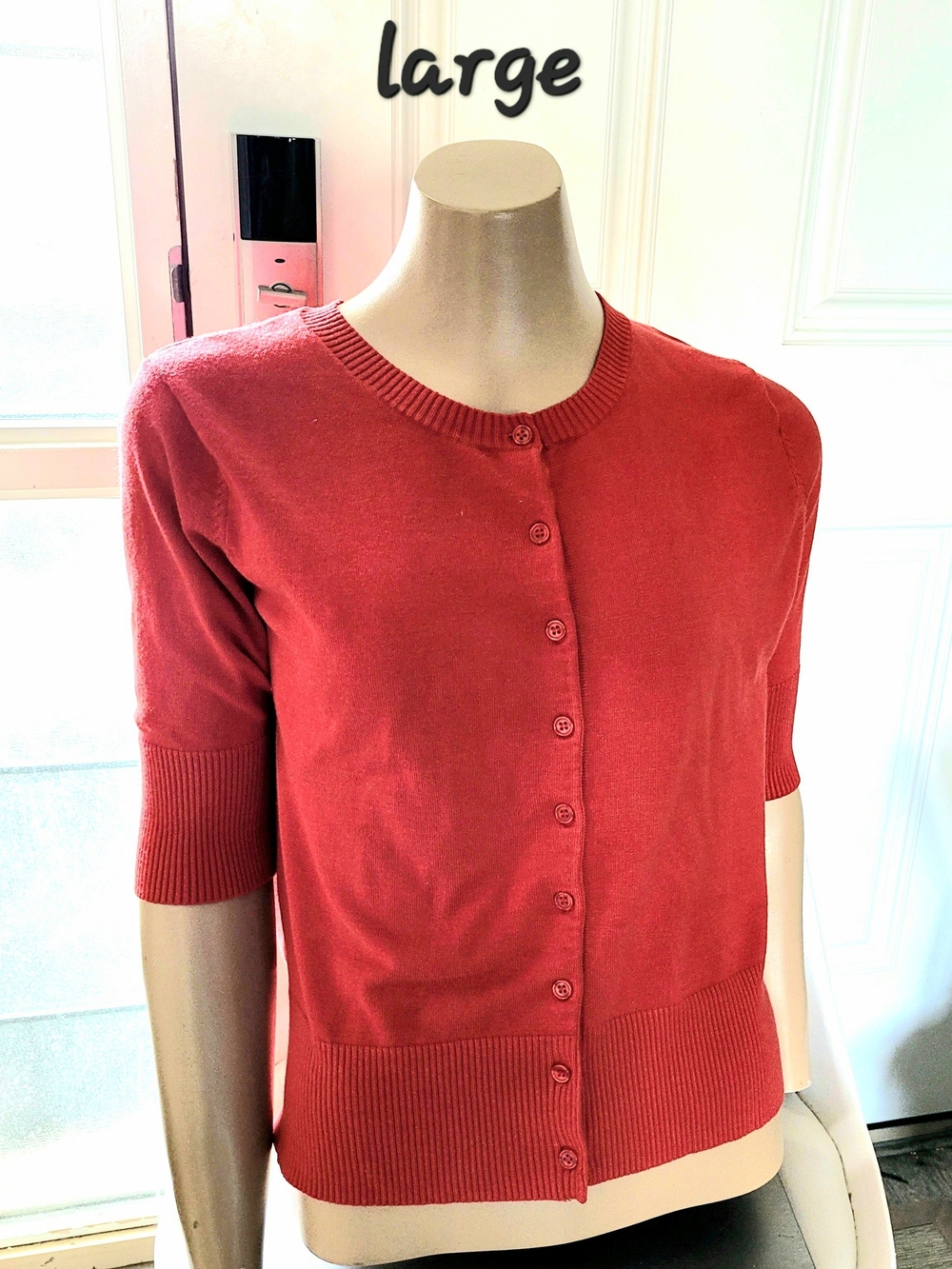 Jacob Red Short Sleeve Button Cardigan